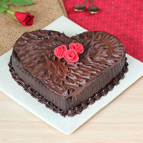 Dark Chocolate Heart Shape Cake