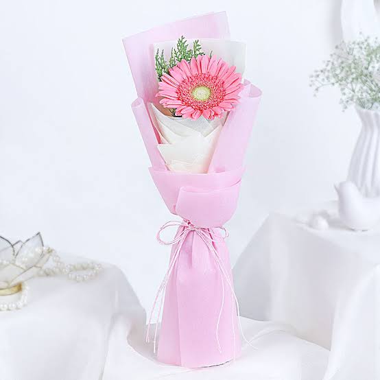 Single Pink Gerbera Bouquet