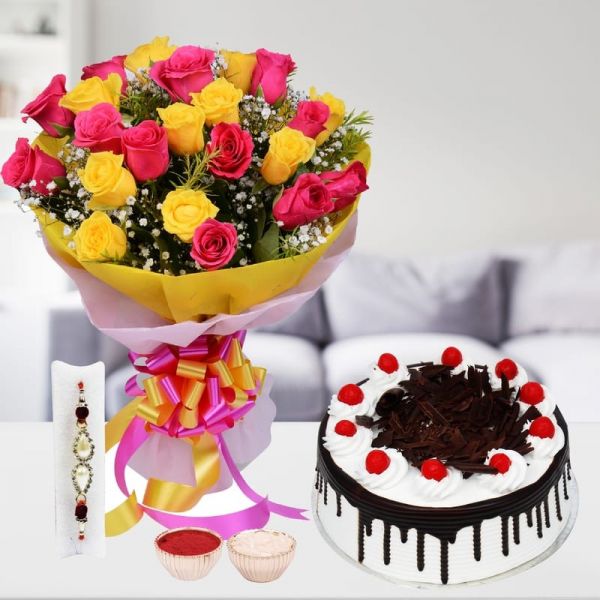 Blackforest with Roses and Rakhi