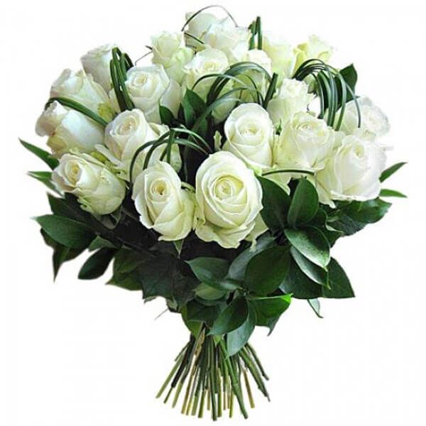 Bunch of 20 White Roses – Flowers Hut
