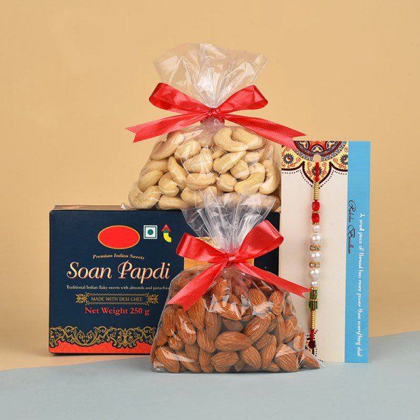 Dry Fruits and Sweets with Rakhi