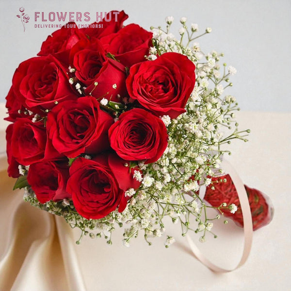 Red roses bridal bouquet