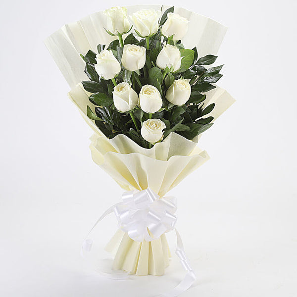 Divine White Roses Bouquet