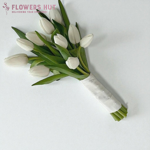 White Tulips Bridal Bouquet