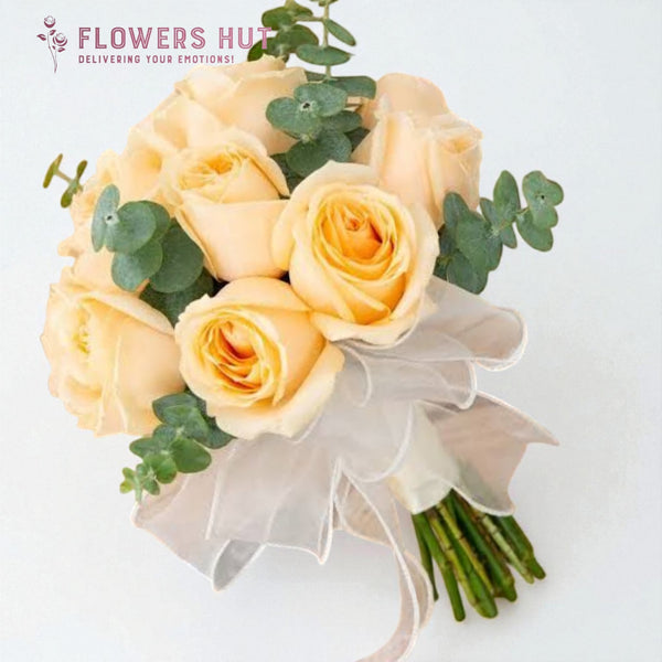 Peach Roses Bridal Bouquet