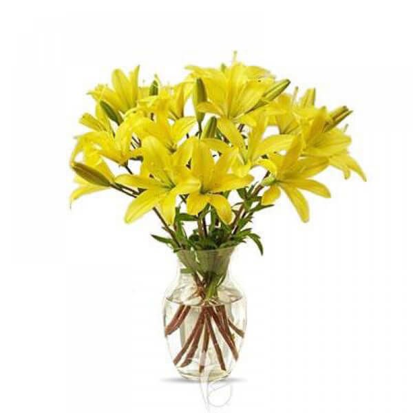 Yellow Lilies in Vase