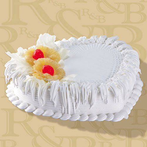 Special Couple Pineapple Double Heart Shape Cake - Luv Flower & Cake