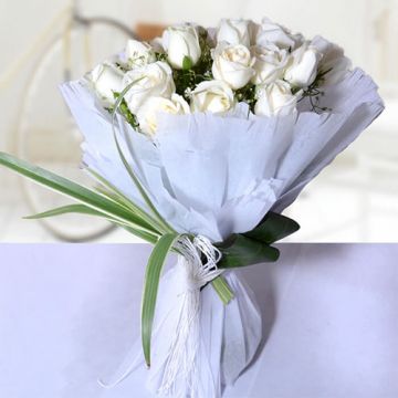White roses bunch