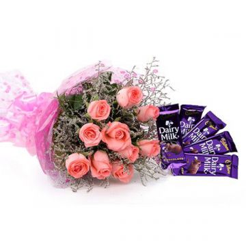 Bunch of Roses with Chocolates