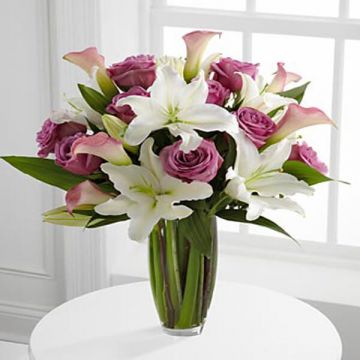 Mixed Lilies and Roses