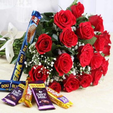 15 Roses with Assorted Chocolates