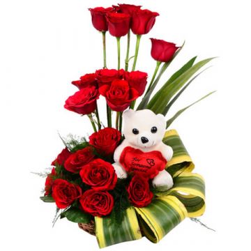 Soulful Teddy Roses Arrangement